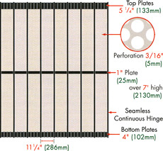 Paravent wide body perforated steel drawing